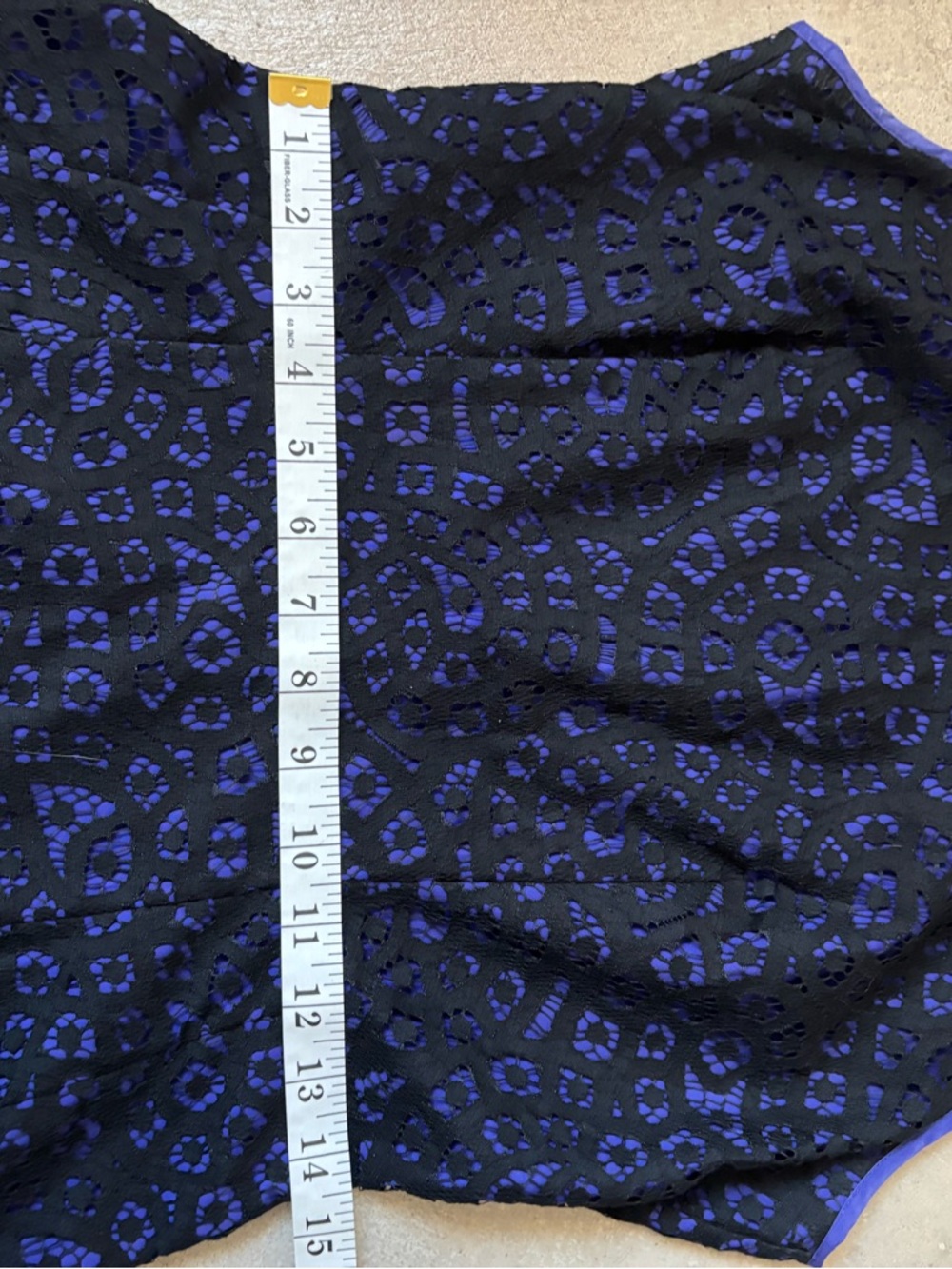 Banana Republic Black & Purple Blue Lace Overlay Peplum Sleeveless Top - Size 6 - Picture 11 of 11